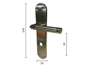 Kvaka šild za vrata GRUŽA Ni-BNi 8x8-6x6/90mm  WC 6x6mm Q