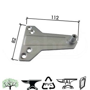 Nosač zatvarača za vrata N503 Silver 84x112mm Q