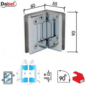 Šarka za tuš kabinu SP9020 Hr 90x55mm  Staklo-staklo Q