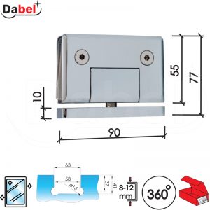 Šarka za tuš kabinu SP9015 Hr 90x77mm Staklo-pod Q