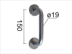 Rukohvat za vrata RU9007 Inox x150/54/fi54/fi19mm   DP1
