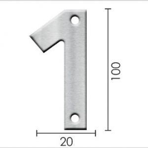 Kućni broj ARIEL-1 Inox 100mm montaža vijak DBP1