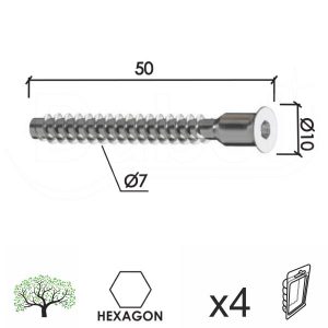 Iver vijak konfirmat za nameštaj INBUS ZnB 7x50/10mm (4kom) DBP1