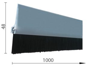 Lajsna diht za vrata ČT 5 Siva 49x1000mm Brušena traka