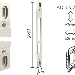 Prihvatnik za bravu štelujući PR2000 Nikl 242/21/+-2mm   DBP1