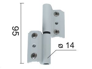 Šarka brodska za vrata SP9034 Bela fi14x95mm   DSP