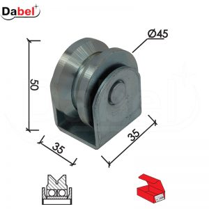 Točak za kliznu kapiju T1008 ZnB fi 45Yx50/35x35mm  2 ležaja DBP1