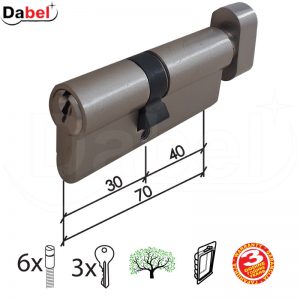 Cilindar sa dugmetom CL2036K Nikl 70mm(40D-30) 3K DBP1