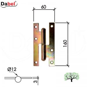 Šarka brodska za vrata SP9006 ZnŽ x160x60x3mm Desna DSP