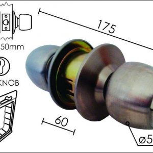 Brava sa rozetom kugla kugla B3000 Inox 60mm  Cil