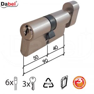 Cilindar sa dugmetom CL2036K Nikl 90mm(40D-50)  3K DBP1