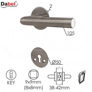 Kvaka rozeta za vrata ADA Inox fi50/2/105/8/9mm  .Klj DBP3