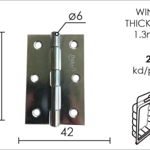 Šarka brodska za vrata SP9003 ZnB 62,5x42x1,3mm (2kom)  DBP1