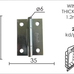 Šarka brodska za vrata SP9003 ZnB 50x35x1,2mm (2kom)  DBP1
