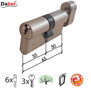 Cilindar sa dugmetom CL2036K Nikl 65mm(30D-35) 3K DBP1