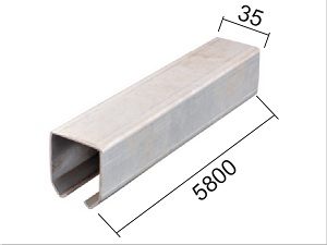 Šina viseća za kliznu kapiju KS100 Zn 25xx5800mm   Q