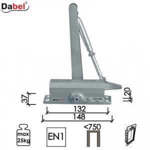 Zatvarač za vrata 4026 Silver 148(132)x37(20)mm  25kg DBP3