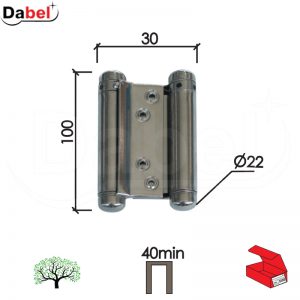 Šarka kaubojska za vrata SP9035 Nikl x100x30/fi22mm  40mm min. štok DBP2