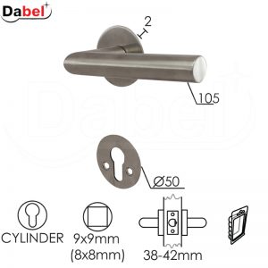 Kvaka rozeta za vrata ADA Inox fi50/2/105/8/9mm  Cil DBP3