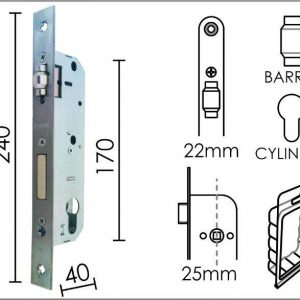 Brava za alu vrata B2026 R Inox 25/-/22/-