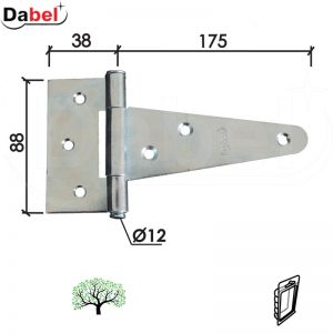 Šarka brodska za vrata SP5 Hr 185x88x38/fi12mm   DSP