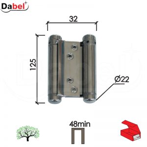 Šarka kaubojska za vrata SP9035 Nikl x125x32/fi22mm  48mm min. štok DBP2