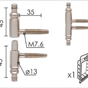 Šarka uvrtna za vrata SP190 Ms 13mm   DP1