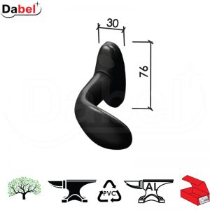 Kugla rozeta za vrata GOČ-KU RAL9017Cr 76x30mm   DBPR