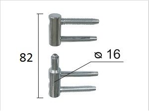 Šarka 3D uvrtna za vrata SP9027 ZnB fi16/47/80/fi8  80kg DP1