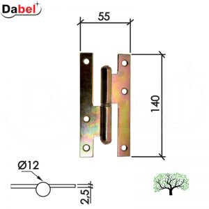 Šarka brodska za vrata SP9006 ZnŽ x140x55x2,5mm  Leva DSP