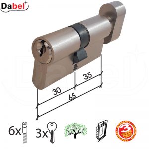 Cilindar sa dugmetom CL2036K Nikl 65mm(35D-30) 3K DBP1
