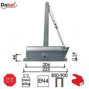 Zatvarač za vrata 4029 Silver 223(206)x44(19)mm  stop75 Q