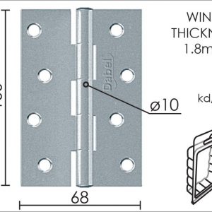 Šarka brodska za vrata SP9003 ZnB x100x68x1,8mm (2kom)  DBP2
