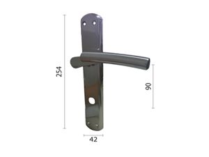 Kvaka šild za vrata FUTOG Ni-BNi 8x8-6x6/90mm  WC 6x6mm DBP0