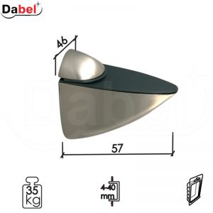 Nosač za staklenu policu N43 Mat-Ni 46/100/4-40mm  35kg DBP2