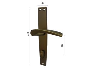 Kvaka šild za vrata NENA-S F4 8x8/90mm  WC 6x6mm DSP