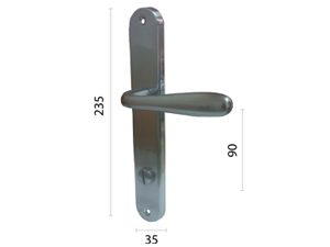 Kvaka šild za vrata SPOT-S Mat-Hr 8x8-6x6/90mm  WC 6x6mm