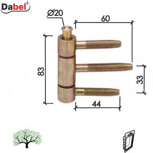 Šarka uvrtna za vrata SP320 ZnŽ 20mm   DP1