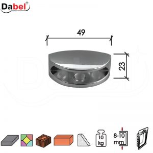 Nosač za staklenu policu N31 Mat-Hr 49/23/8-10mm (2kom) 10kg DBP1