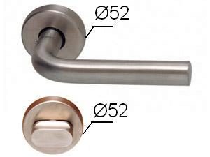 Kvaka rozeta za vrata BEOGRAD Inox fi52/11/120/8/9mm  WC 6x6mm Q