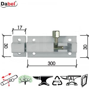 Reza za vrata 500 Bela x300x30/17x30mm DP1