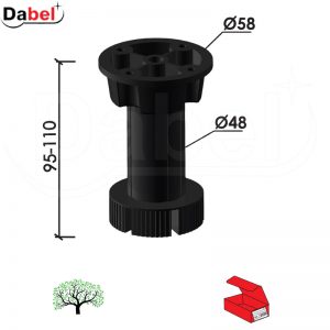Nogica za kuhinju NO4 Crna 95-110/fi58/fi48mm   OPD