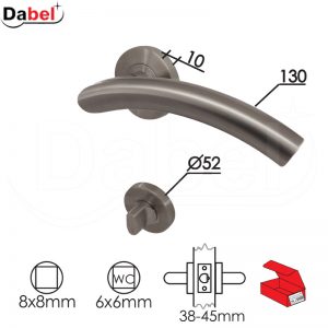 Kvaka rozeta za vrata PIROT Inox fi54/10/130/8/9mm  WC 6x6mm Q