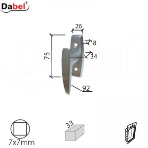 Ručica za prozore MINI-P F1 7x7/33/26x75x8/34/92mm   DBP1