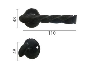 Kvaka rozeta za vrata IRIG Ac fi48/2/110/8/9mm WC 6x6mm BPDQ