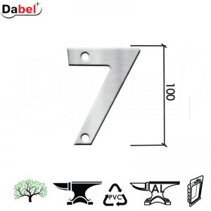 Kućni broj ARIEL-7 Inox 100mm montaža vijak DBP1
