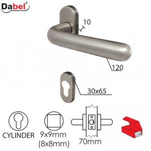 Kvaka rozeta za alu vrata NELA-O Inox 30/65/10/120/8/9mm  Cil vrata 40 i 70mm DBP3