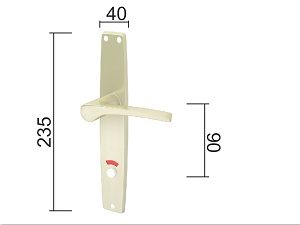 Kvaka šild za vrata NENA-S F2 8x8/90mm  WC 6x6mm DSP