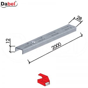 Šina za modularne nosače polica M5820 Silver 2000/28/12mm   Q