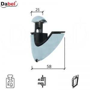 Nosač za staklenu policu N50 Bela 25/58/4-22mm  25kg DBP1